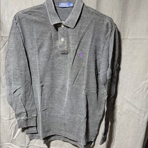 Polo by Ralph Lauren Charcoal Polo with Purple Logo